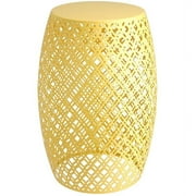 The Lakeside Collection Metal Barrel Stool, Yellow